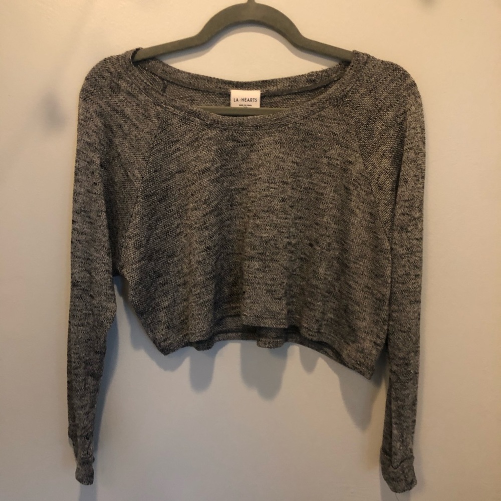 la hearts cropped sweater